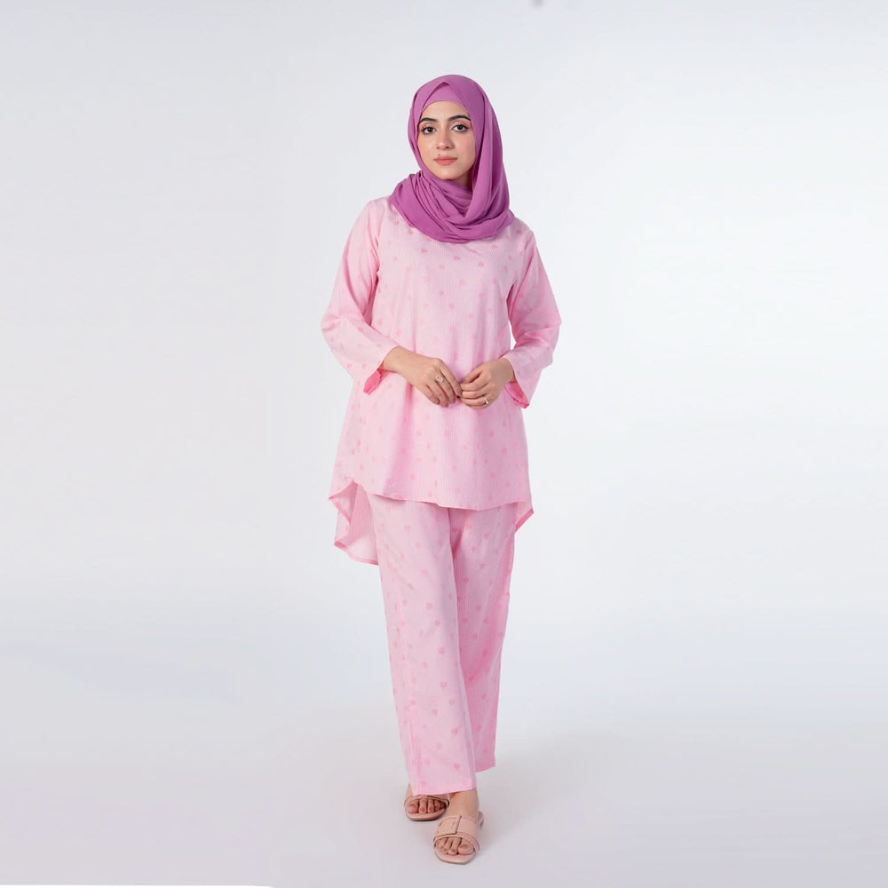 Women's Printed Dot Western Co-Ord Set - Pink, Women Co-Ord Set, Chase Value, Chase Value