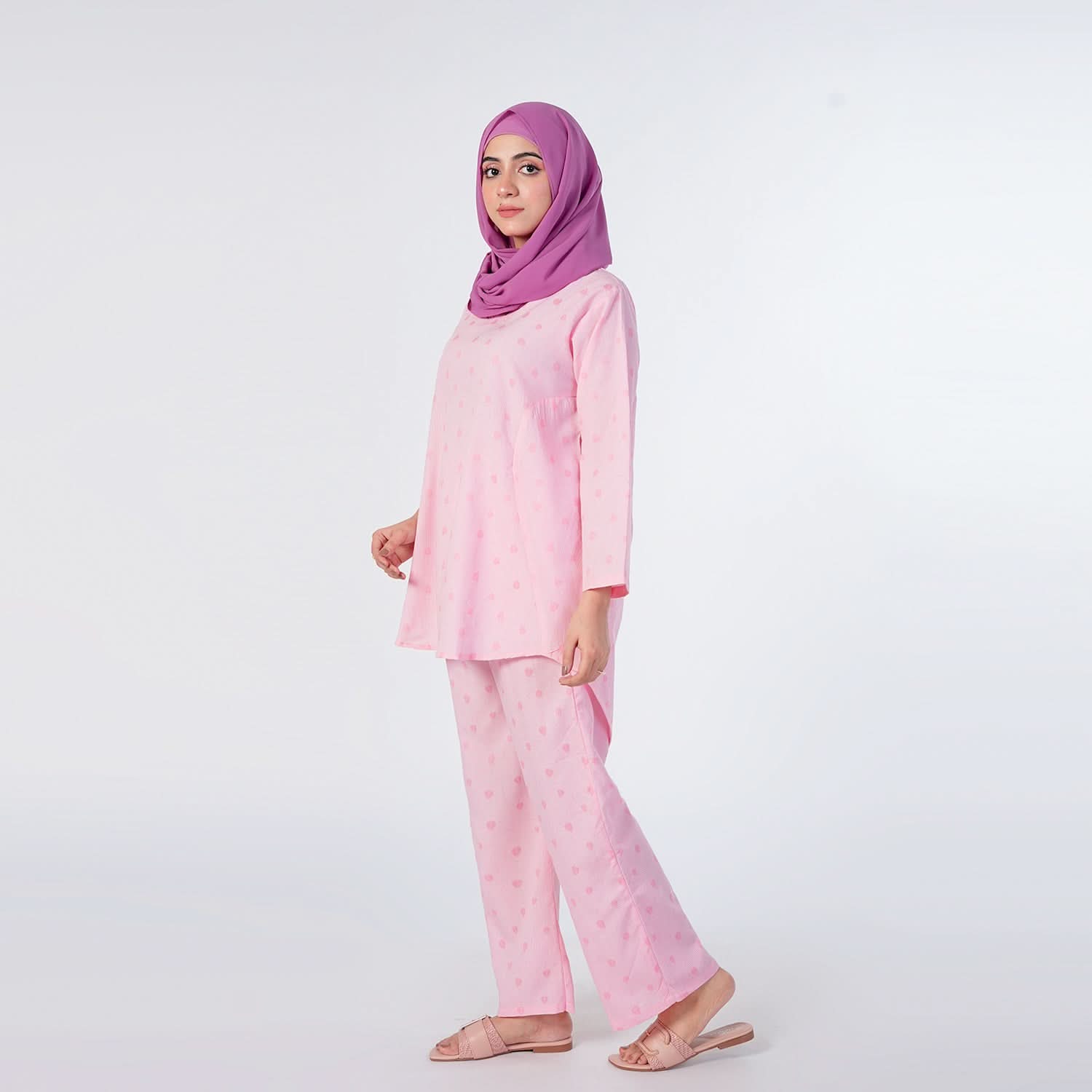 Women's Printed Dot Western Co-Ord Set - Pink, Women Co-Ord Set, Chase Value, Chase Value