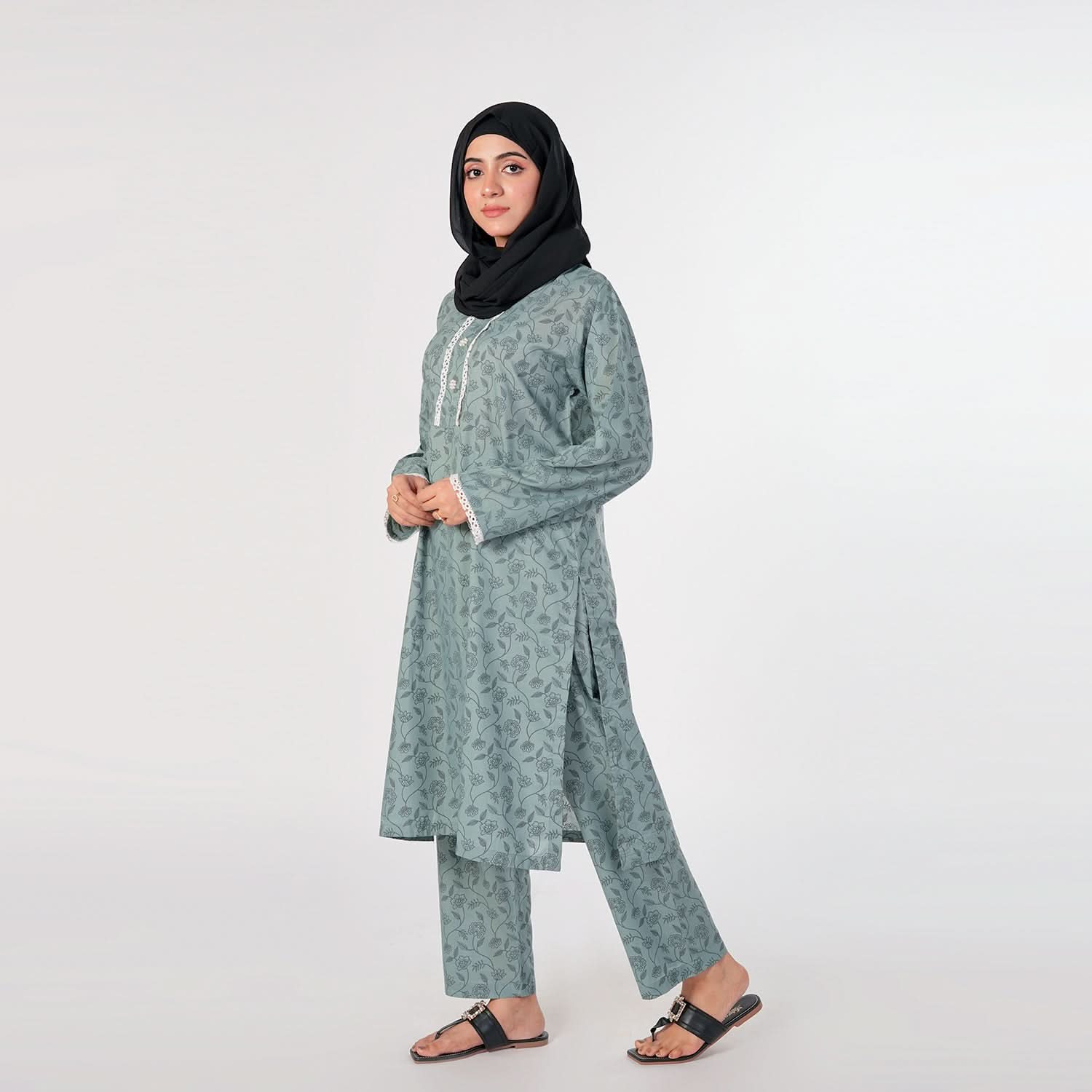 Women's Embroidery Shalwar Suit - Teal, Women Shalwar Suits, Chase Value, Chase Value