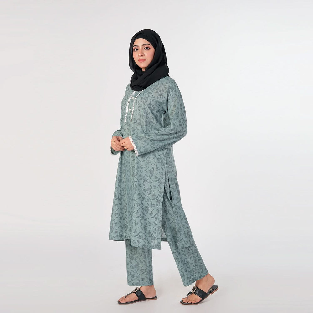 Women's Embroidery Shalwar Suit - Teal, Women Shalwar Suits, Chase Value, Chase Value