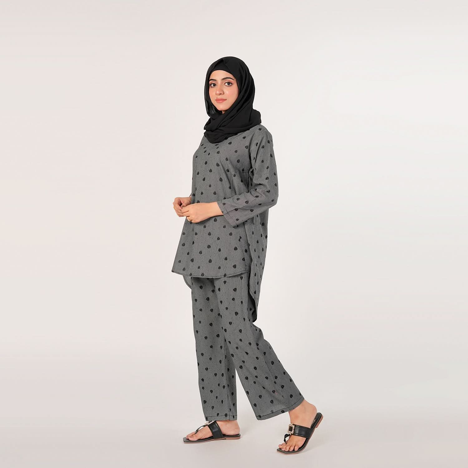 Women's Printed Dot Western Co-Ord Set - Black, Women Co-Ord Set, Chase Value, Chase Value