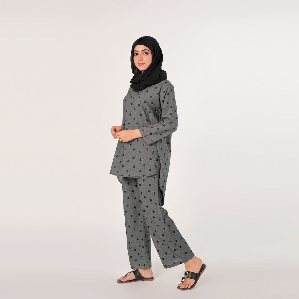 Women's Printed Dot Western Co-Ord Set - Black, Women Co-Ord Set, Chase Value, Chase Value
