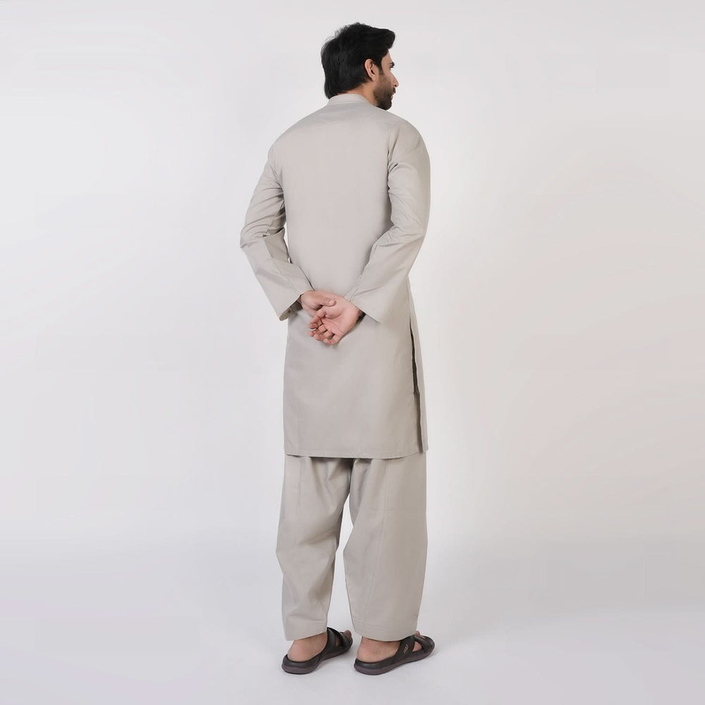 Men's Slim Fit Plain Kurta Shalwar Suit - Olive, Men's Shalwar Kameez, Chase Value, Chase Value