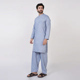 Men's Slim Fit Plain Kurta Shalwar Suit - Grey, Men's Shalwar Kameez, Chase Value, Chase Value