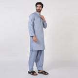 Men's Slim Fit Plain Kurta Shalwar Suit - Grey, Men's Shalwar Kameez, Chase Value, Chase Value