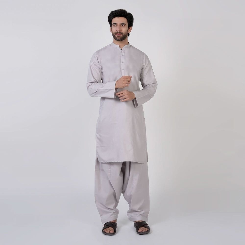 Men's Slim Fit Plain Kurta Shalwar Suit - Lilac, Men's Shalwar Kameez, Chase Value, Chase Value