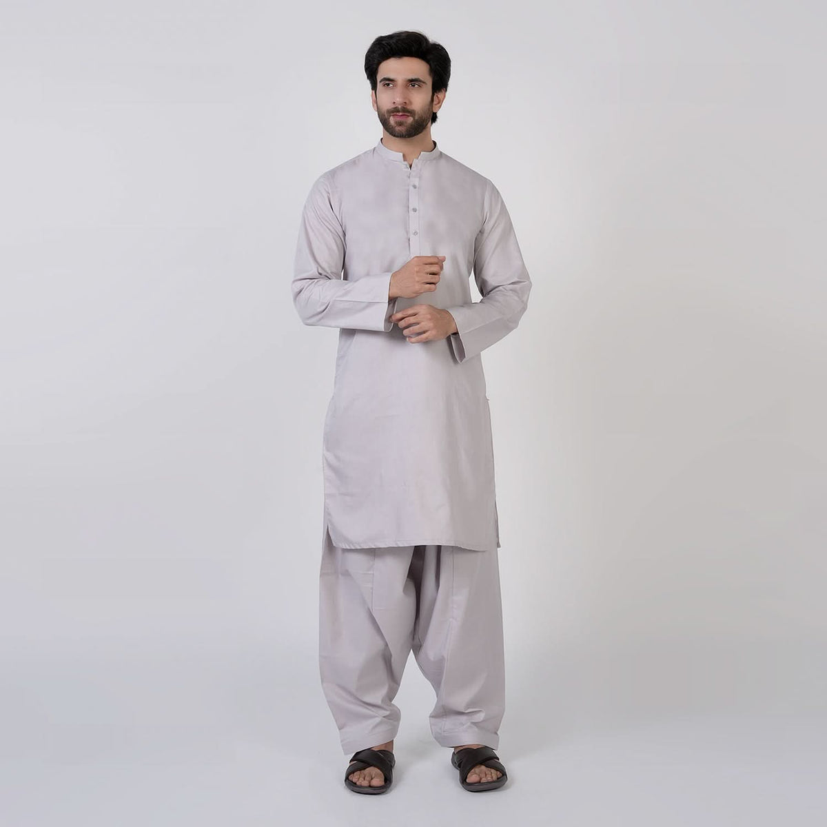 Men's Slim Fit Plain Kurta Shalwar Suit - Lilac, Men's Shalwar Kameez, Chase Value, Chase Value