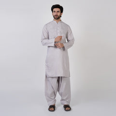 Men's Slim Fit Plain Kurta Shalwar Suit - Lilac
