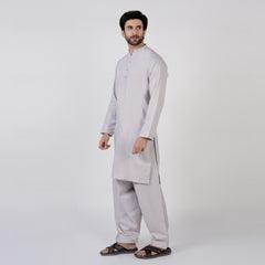 Men's Slim Fit Plain Kurta Shalwar Suit - Lilac