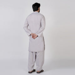 Men's Slim Fit Plain Kurta Shalwar Suit - Lilac