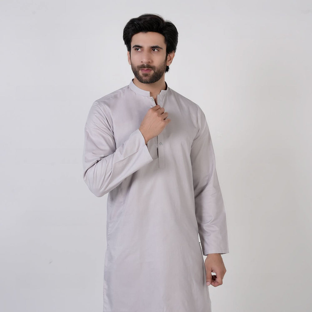Men's Slim Fit Plain Kurta Shalwar Suit - Lilac, Men's Shalwar Kameez, Chase Value, Chase Value