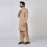 Men's Slim Fit Plain Kurta Shalwar Suit - Brown, Men's Shalwar Kameez, Chase Value, Chase Value