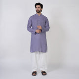 Men's Slim Fit Stitched Plain Kurta - Light Purple, Men's Kurtas, Chase Value, Chase Value