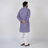 Men's Slim Fit Stitched Plain Kurta - Light Purple, Men's Kurtas, Chase Value, Chase Value