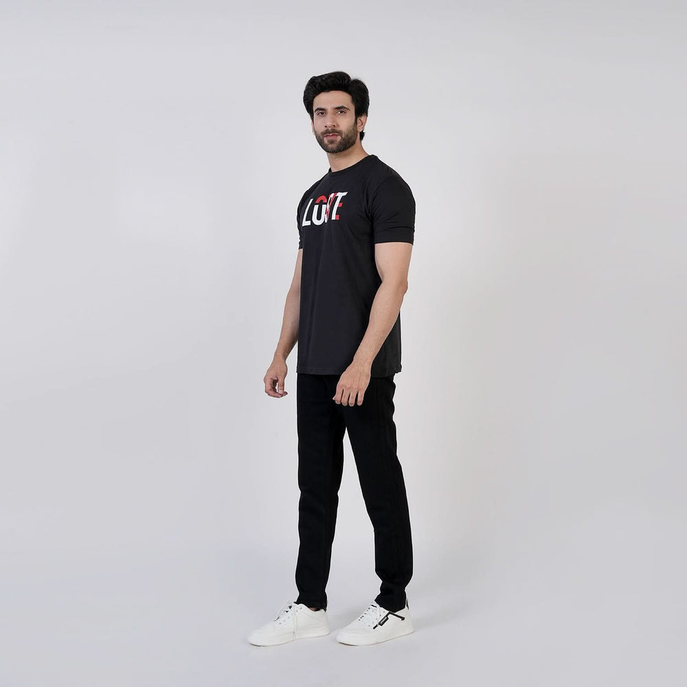 Men's Printed Half Sleeves T-Shirt - Black, Men's T-Shirts & Polos, Chase Value, Chase Value