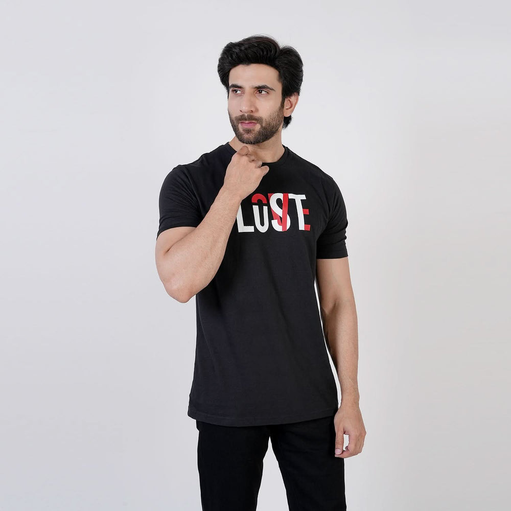 Men's Printed Half Sleeves T-Shirt - Black, Men's T-Shirts & Polos, Chase Value, Chase Value