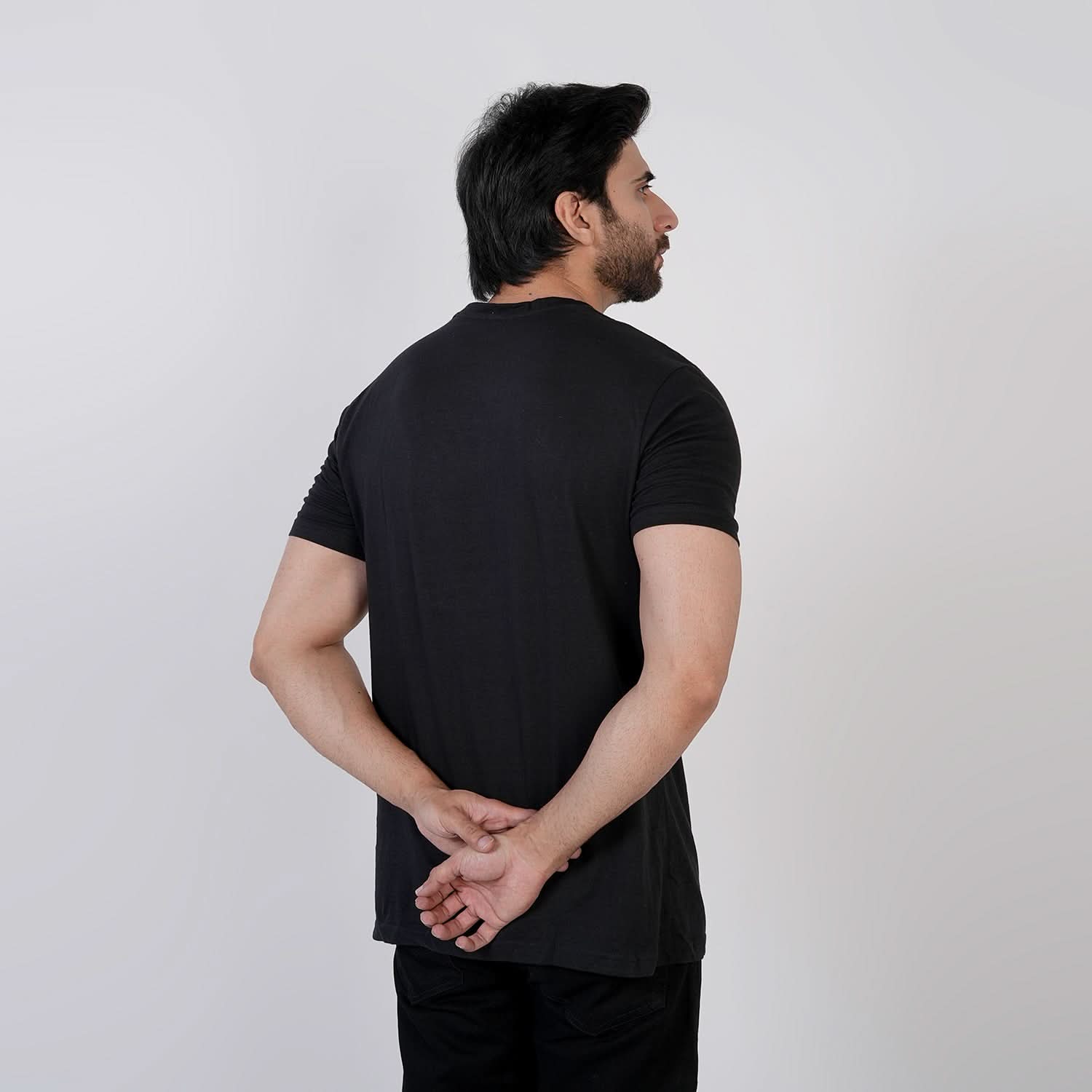 Men's Printed Half Sleeves T-Shirt - Black, Men's T-Shirts & Polos, Chase Value, Chase Value