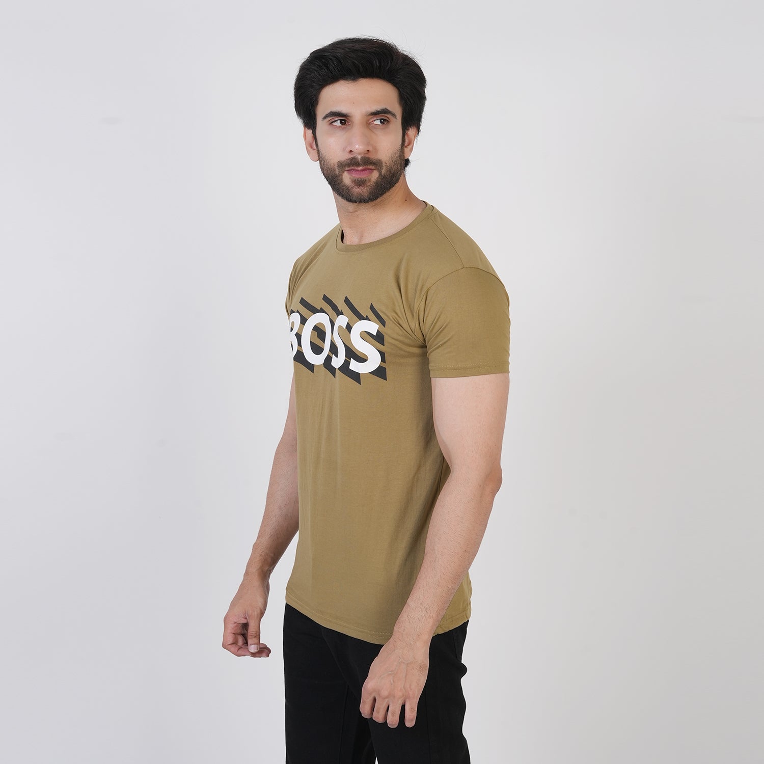 Men's Half Sleeves Printed T-Shirt - Olive Green, Men's T-Shirts & Polos, Chase Value, Chase Value