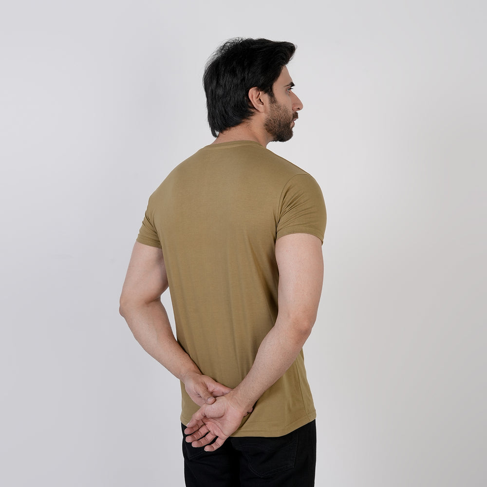 Men's Half Sleeves Printed T-Shirt - Olive Green, Men's T-Shirts & Polos, Chase Value, Chase Value