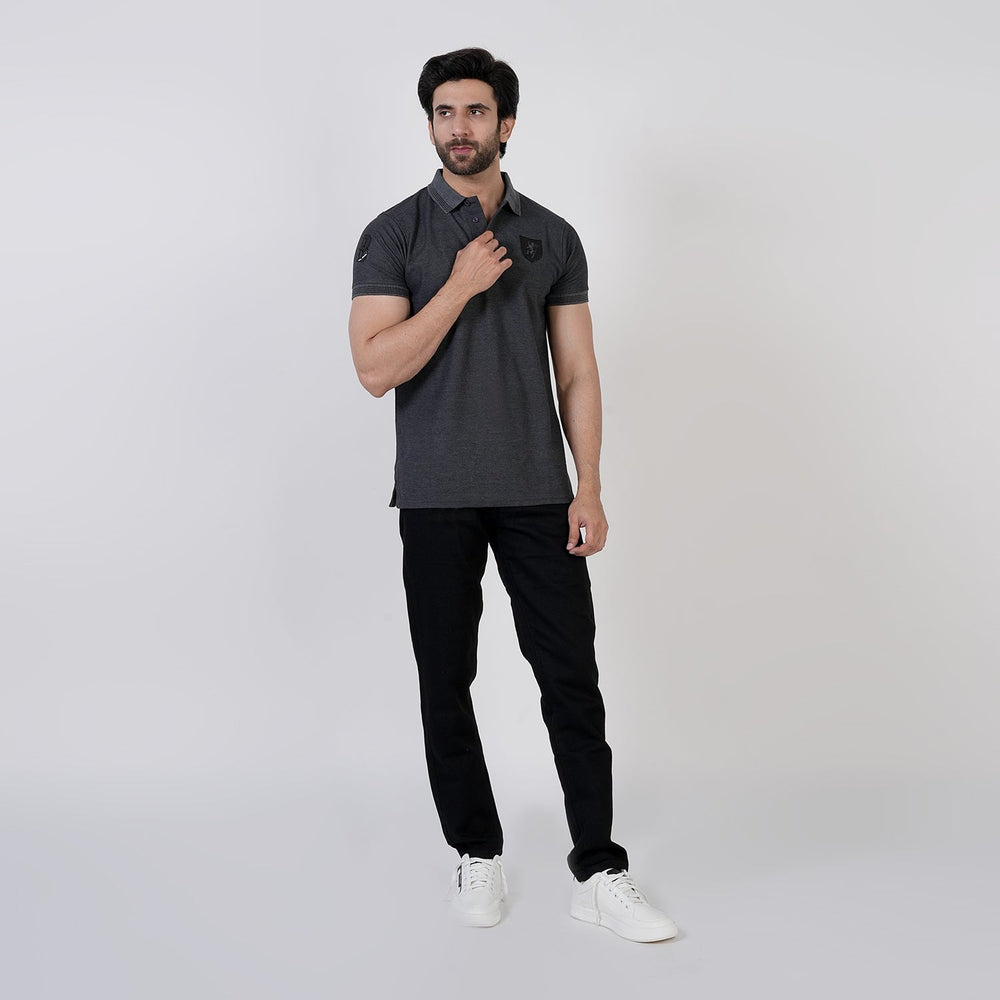 Men's Half Sleeves Polo T-Shirt - Dark Grey, Men's T-Shirts & Polos, Chase Value, Chase Value