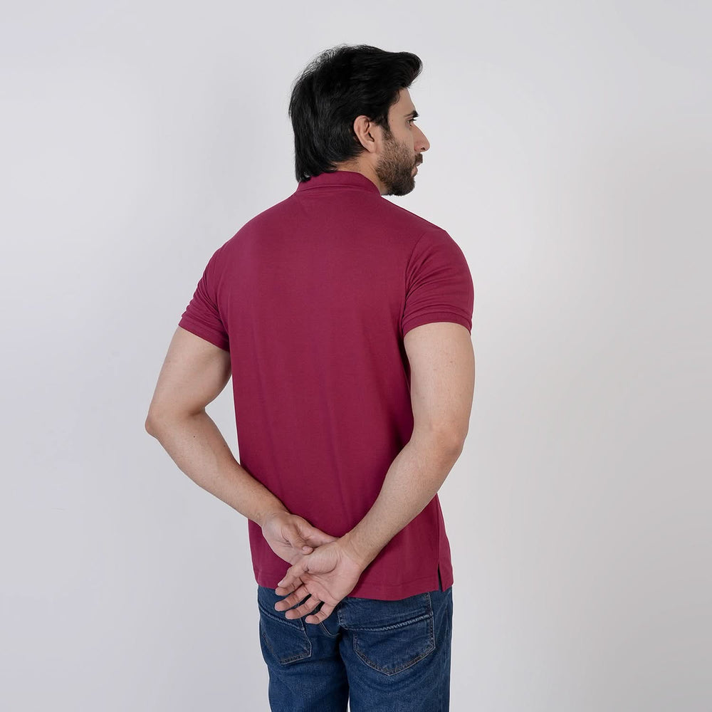 Men's Valuable Basic Polo HS T-Shirt Logo - Maroon, Men's T-Shirts & Polos, Chase Value, Chase Value