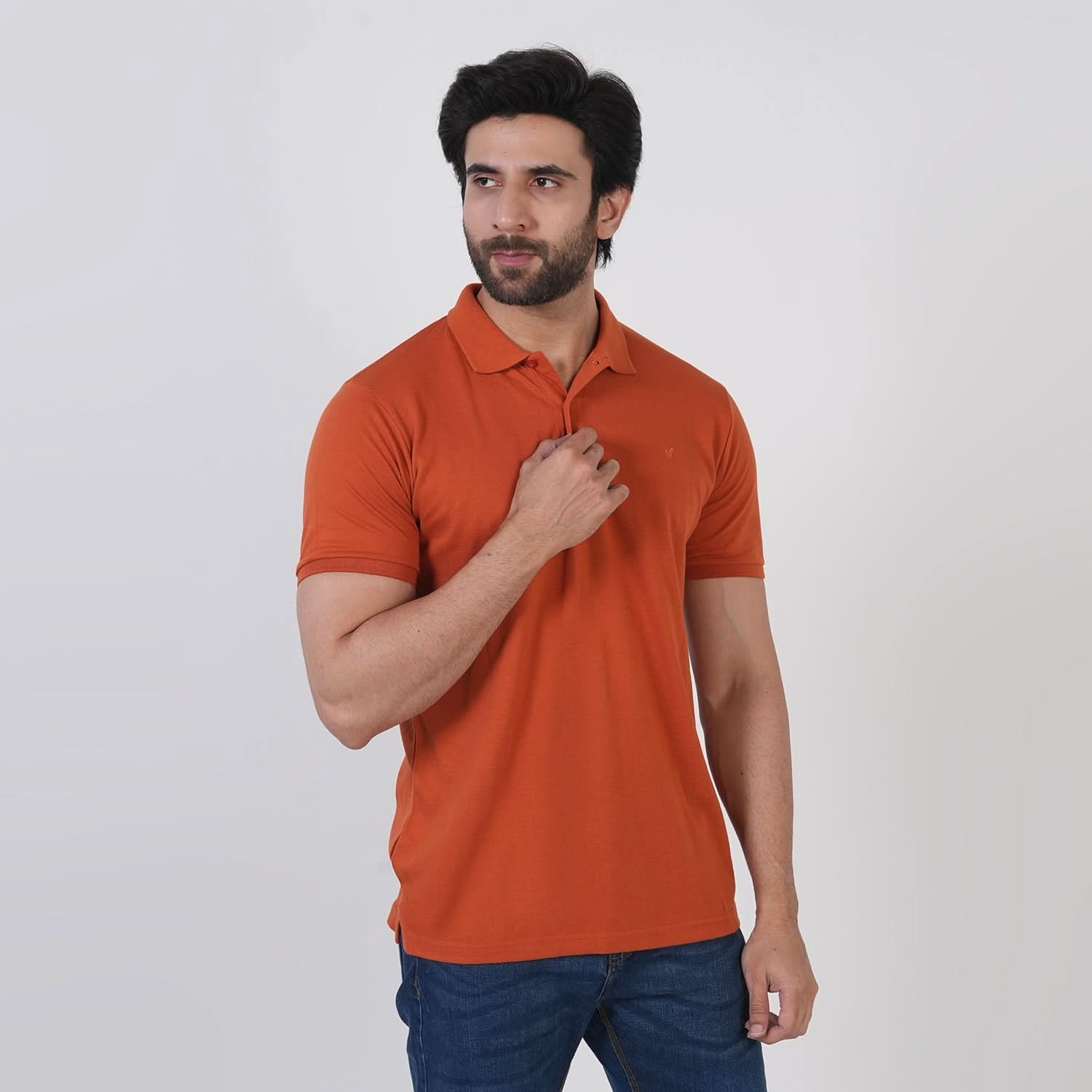 Men's Valuable Half Sleeves Polo T-Shirt - Rust, Men's T-Shirts & Polos, Chase Value, Chase Value