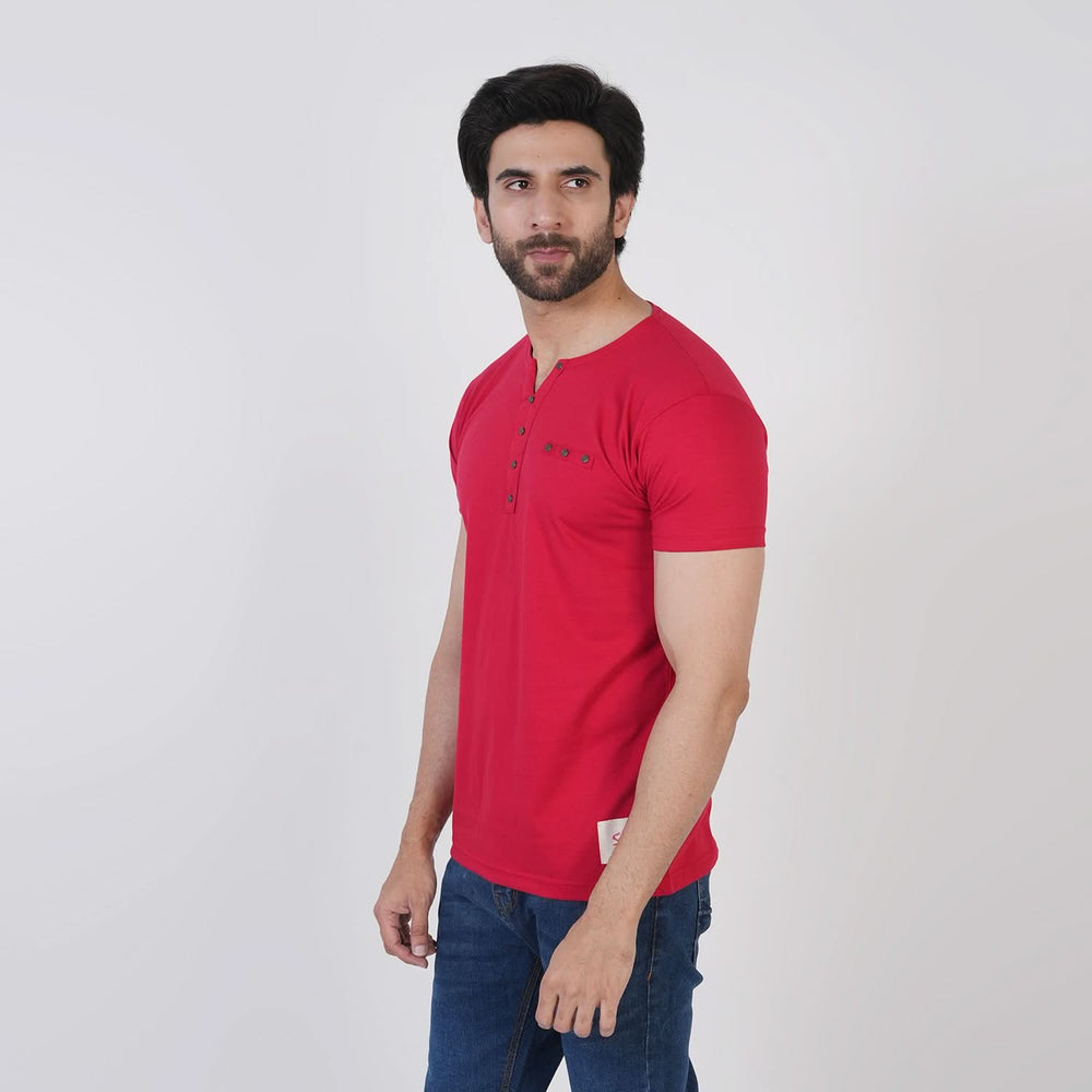 Men's Half Sleeves T-Shirt - Red, Men's T-Shirts & Polos, Chase Value, Chase Value