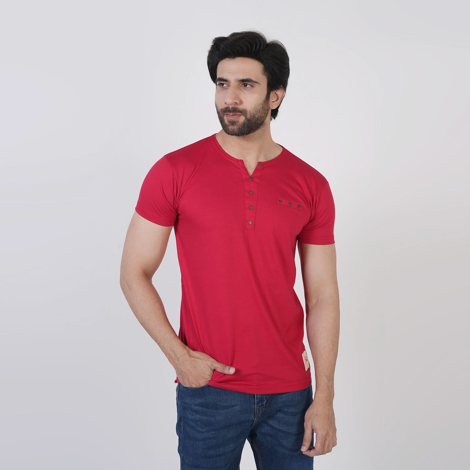 Men's Half Sleeves T-Shirt - Red, Men's T-Shirts & Polos, Chase Value, Chase Value