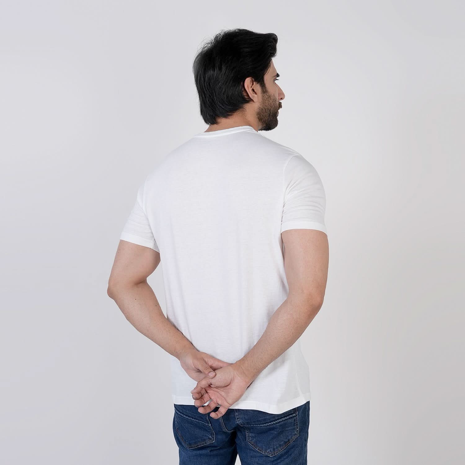 Men's Printed Half Sleeves T-Shirt - White, Men's T-Shirts & Polos, Chase Value, Chase Value