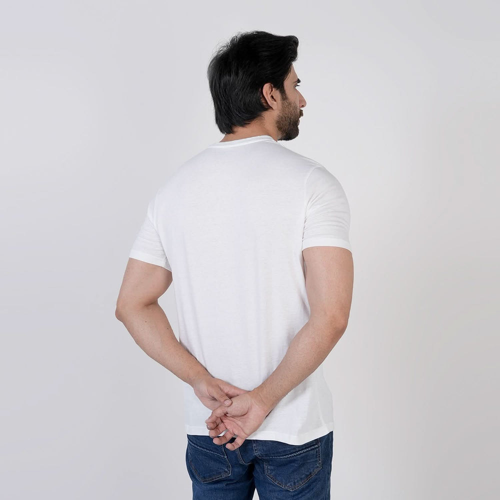 Men's Printed Half Sleeves T-Shirt - White, Men's T-Shirts & Polos, Chase Value, Chase Value