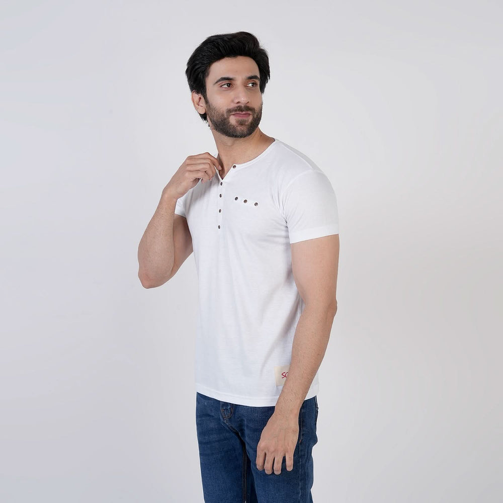Men's Half Sleeves T-Shirt - White, Men's T-Shirts & Polos, Chase Value, Chase Value