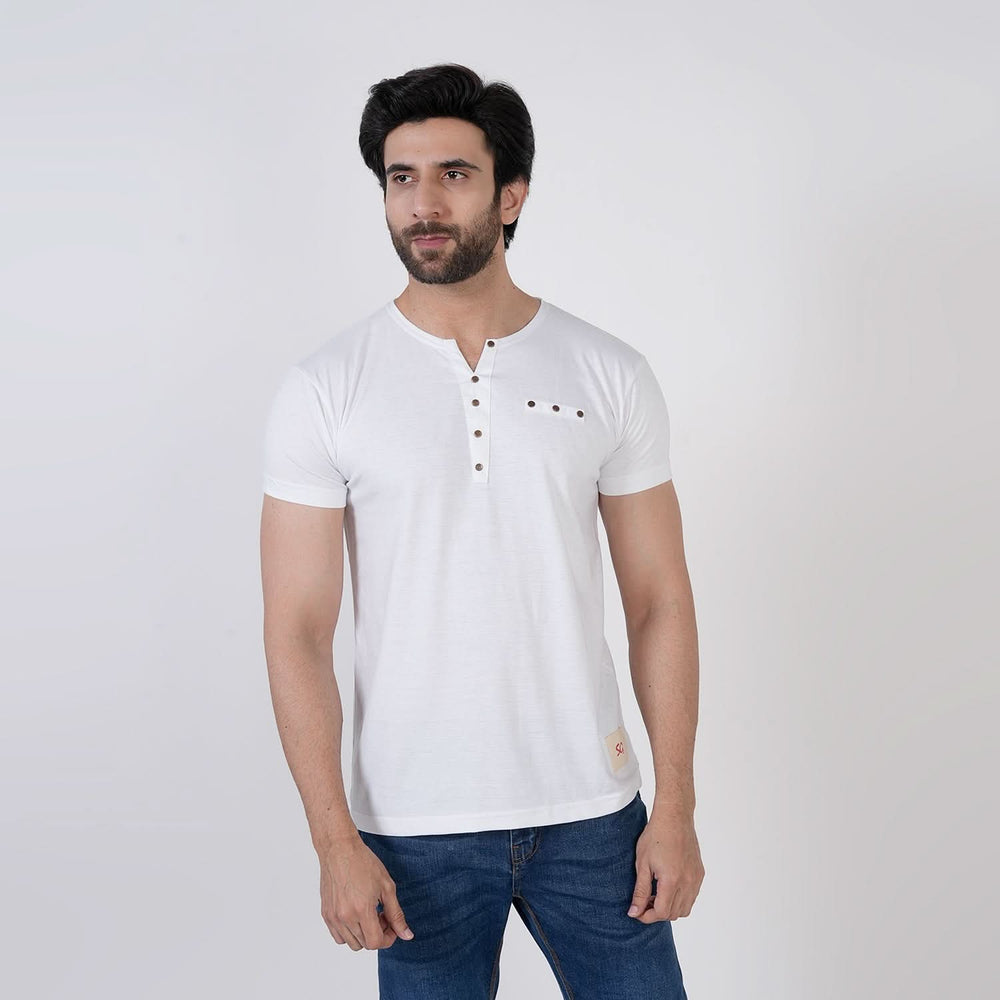 Men's Half Sleeves T-Shirt - White, Men's T-Shirts & Polos, Chase Value, Chase Value