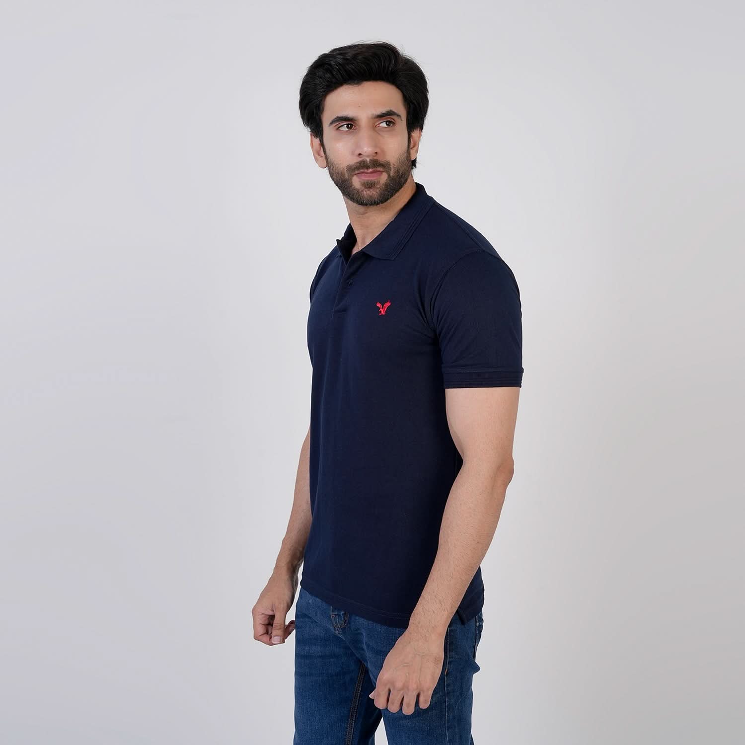 Men's Half Sleeves Polo T-Shirt - Navy Blue, Men's T-Shirts & Polos, Chase Value, Chase Value