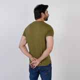 Men's Half Sleeves Round Neck T-Shirt - Olive Green, Men's T-Shirts & Polos, Chase Value, Chase Value
