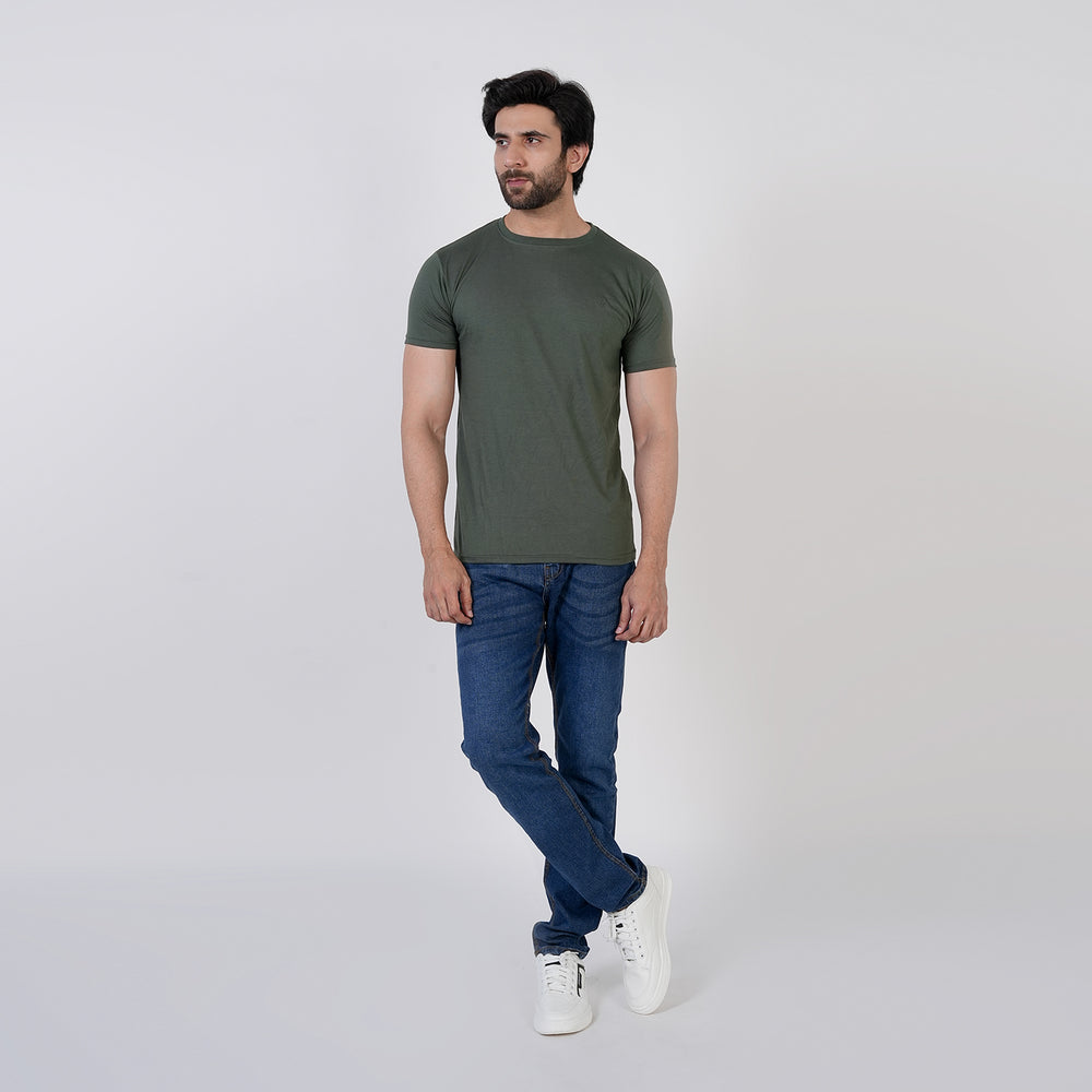 Valuable Men's Half Sleeves Round Neck T-Shirt - Olive Green, Men's T-Shirts & Polos, Chase Value, Chase Value