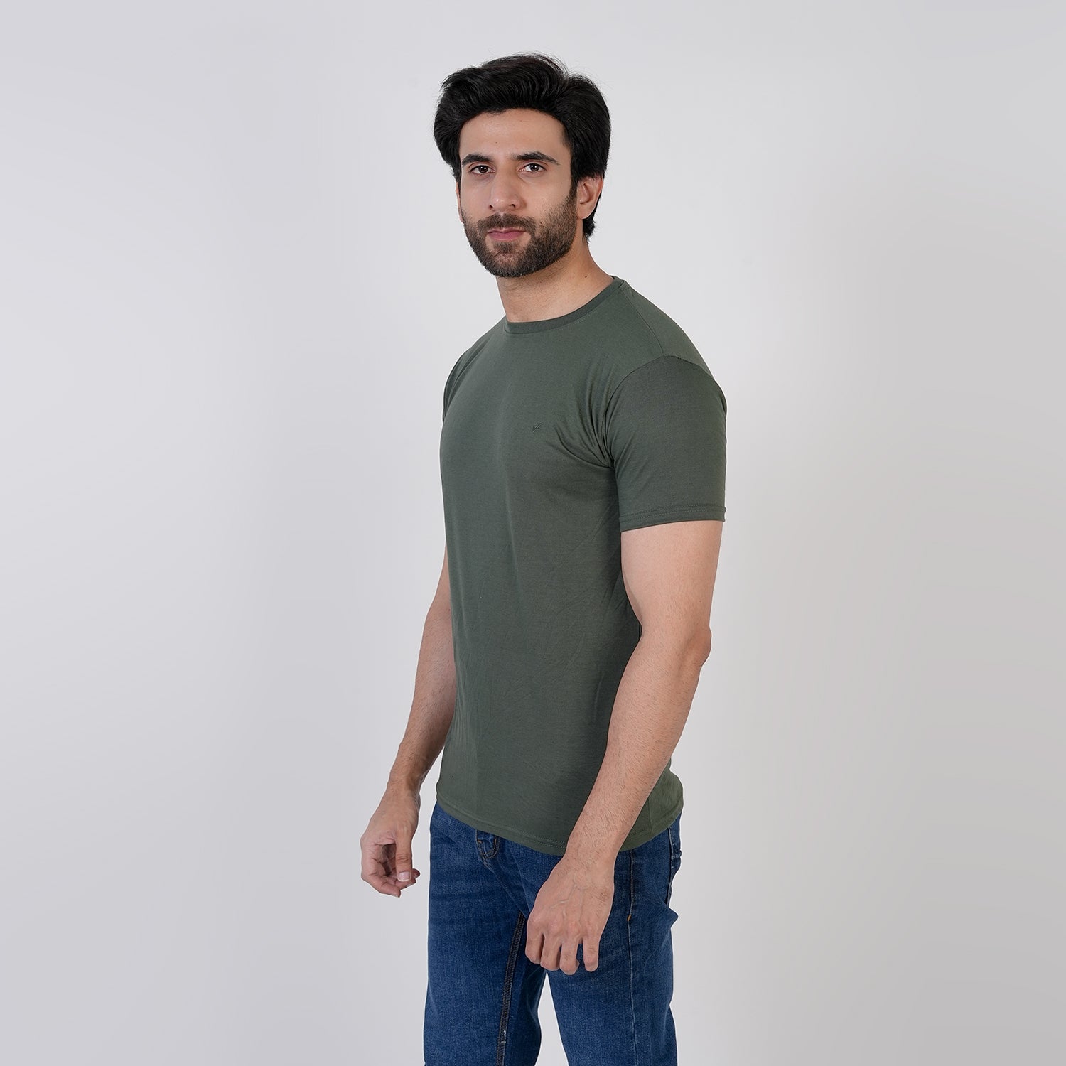 Valuable Men's Half Sleeves Round Neck T-Shirt - Olive Green, Men's T-Shirts & Polos, Chase Value, Chase Value