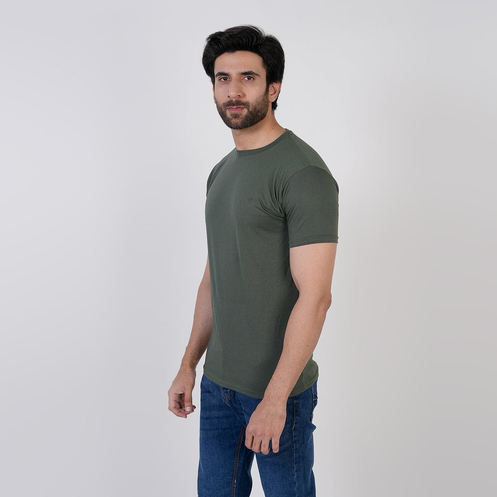 Valuable Men's Half Sleeves Round Neck T-Shirt - Olive Green, Men's T-Shirts & Polos, Chase Value, Chase Value