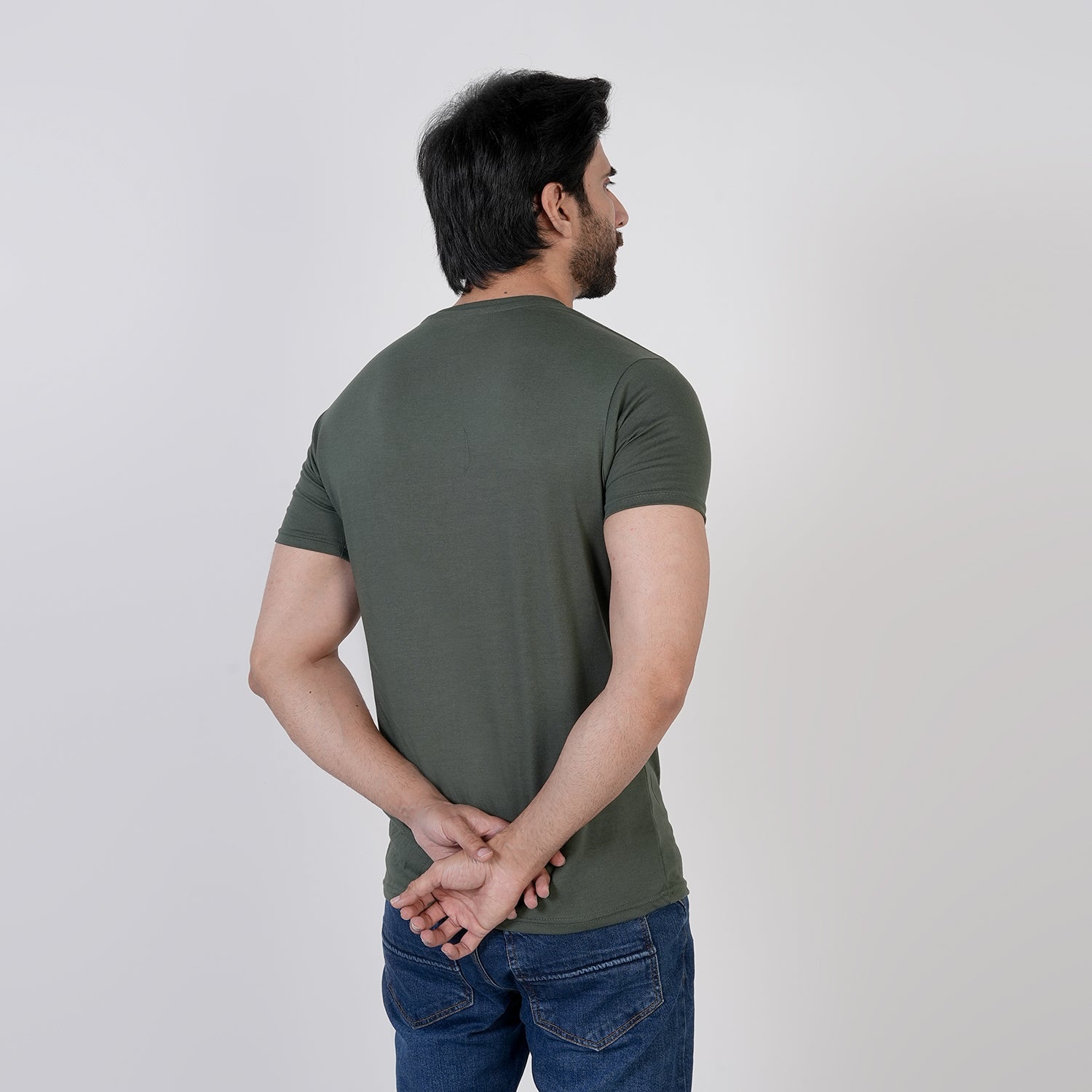 Valuable Men's Half Sleeves Round Neck T-Shirt - Olive Green, Men's T-Shirts & Polos, Chase Value, Chase Value
