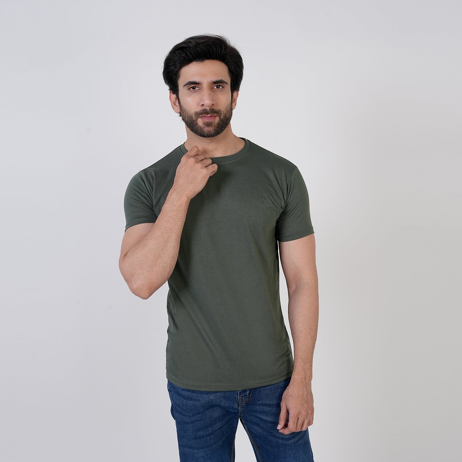 Valuable Men's Half Sleeves Round Neck T-Shirt - Olive Green, Men's T-Shirts & Polos, Chase Value, Chase Value