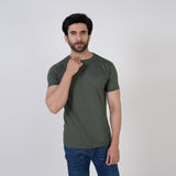 Valuable Men's Half Sleeves Round Neck T-Shirt - Olive Green, Men's T-Shirts & Polos, Chase Value, Chase Value