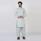 Men's Slim Fit Plain Kurta Shalwar Suit - Mint Green, Men's Shalwar Kameez, Chase Value, Chase Value