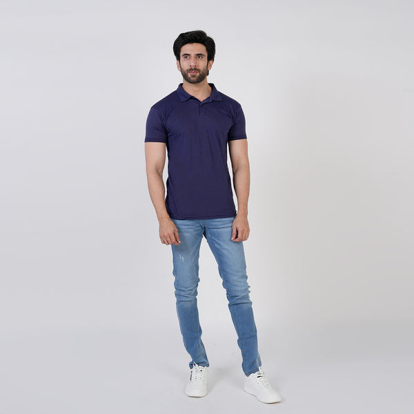 Men's Half Sleeves Polo T-Shirt - Navy Blue, Men's T-Shirts & Polos, Chase Value, Chase Value