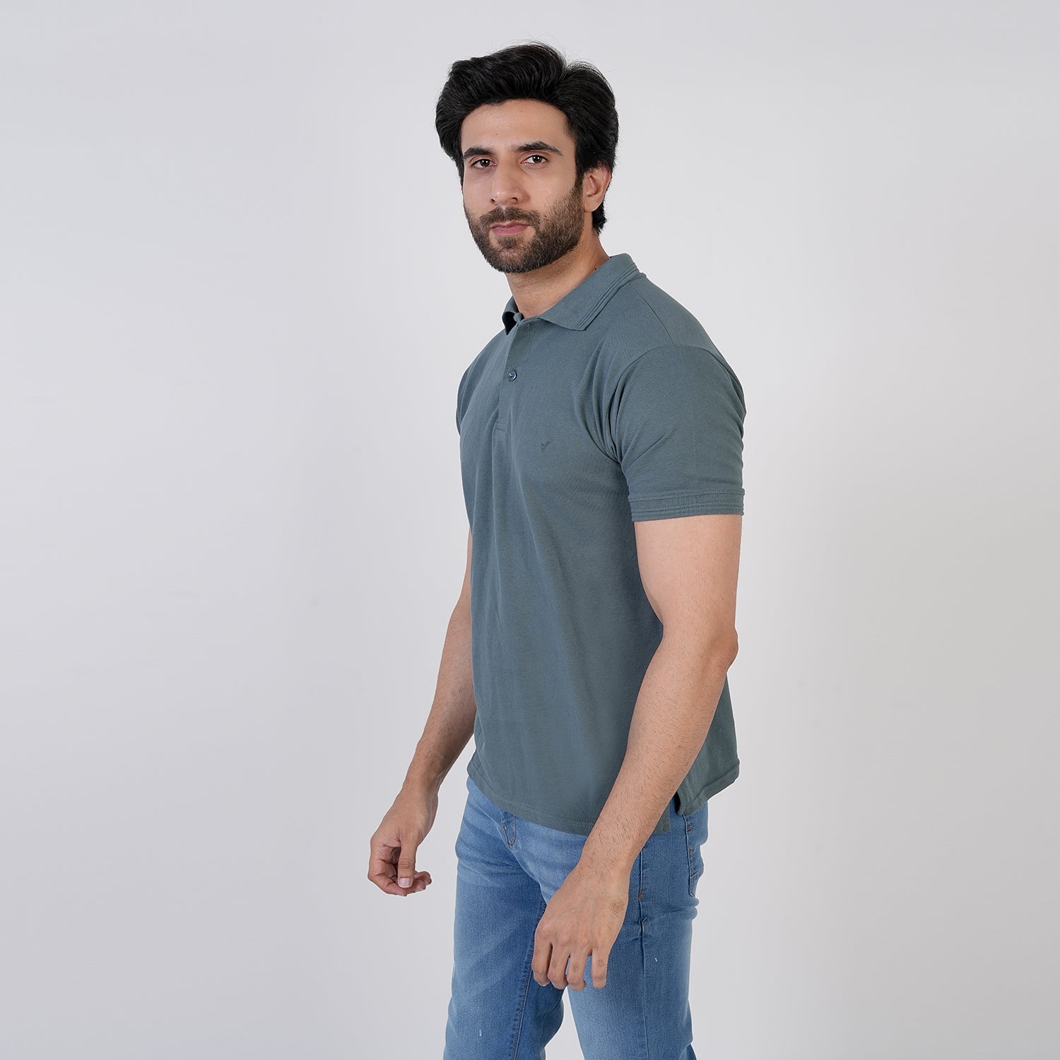 Men's Half Sleeves Polo T-Shirt - Grey, Men's T-Shirts & Polos, Chase Value, Chase Value