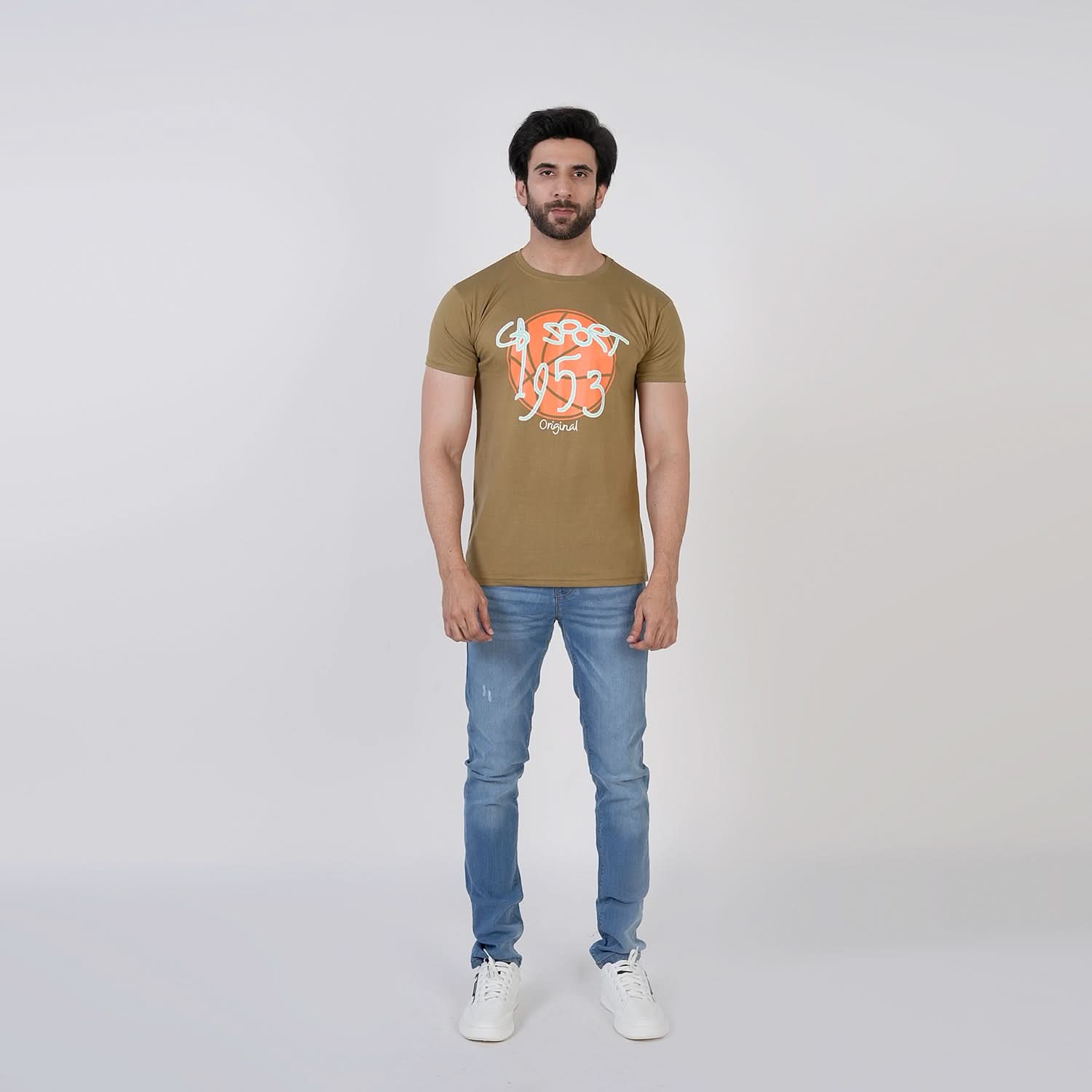 Men's Half Sleeves T-Shirt - Olive Green, Men's T-Shirts & Polos, Chase Value, Chase Value
