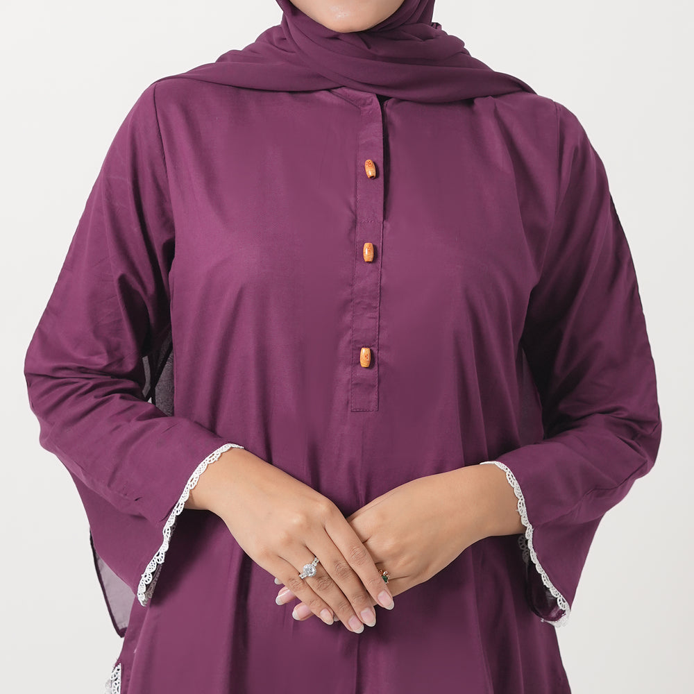 Women's Dyed Kurti - Purple, Women Ready Kurtis, Chase Value, Chase Value