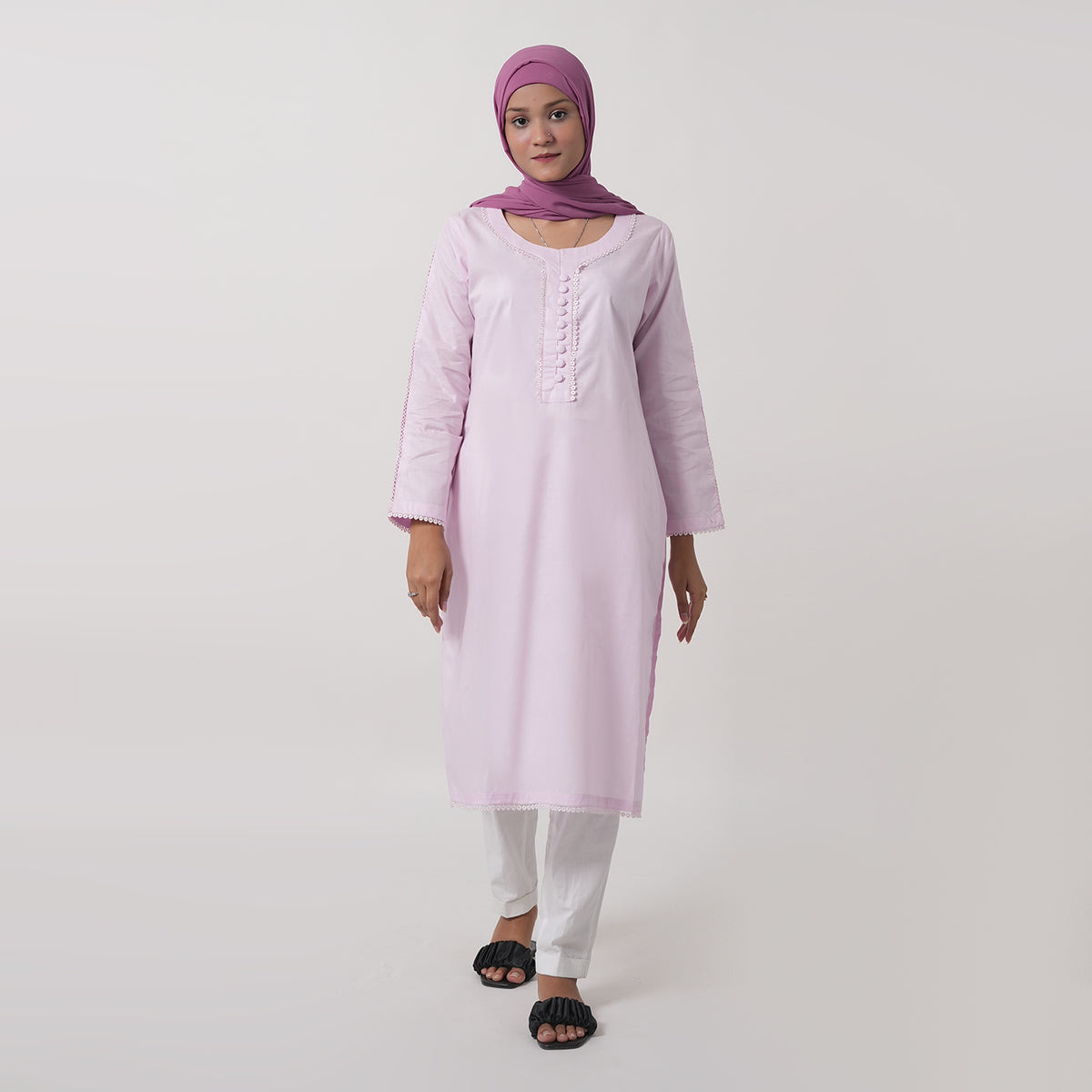 Women's Dyed Kurti - Light Purple, Women Ready Kurtis, Chase Value, Chase Value