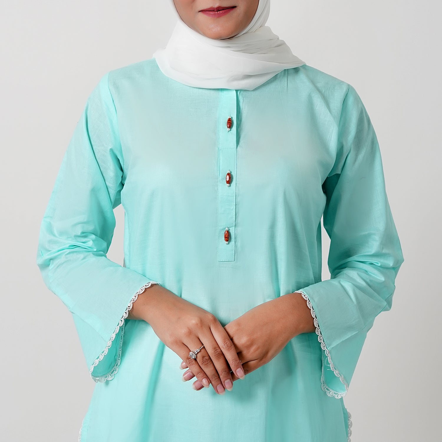 Women's Dyed Kurti - Cyan, Women Ready Kurtis, Chase Value, Chase Value