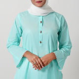Women's Dyed Kurti - Cyan, Women Ready Kurtis, Chase Value, Chase Value
