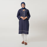 Women's Dyed Kurti - Navy Blue, Women Ready Kurtis, Chase Value, Chase Value