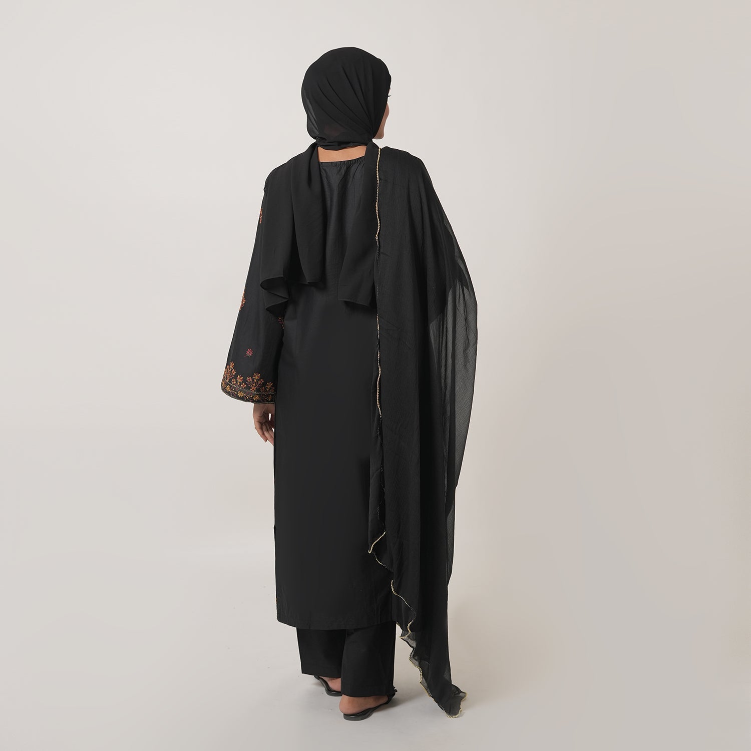 Women's Cotton Embroidered 2Pcs Suit - Black, Women Shalwar Suits, Chase Value, Chase Value